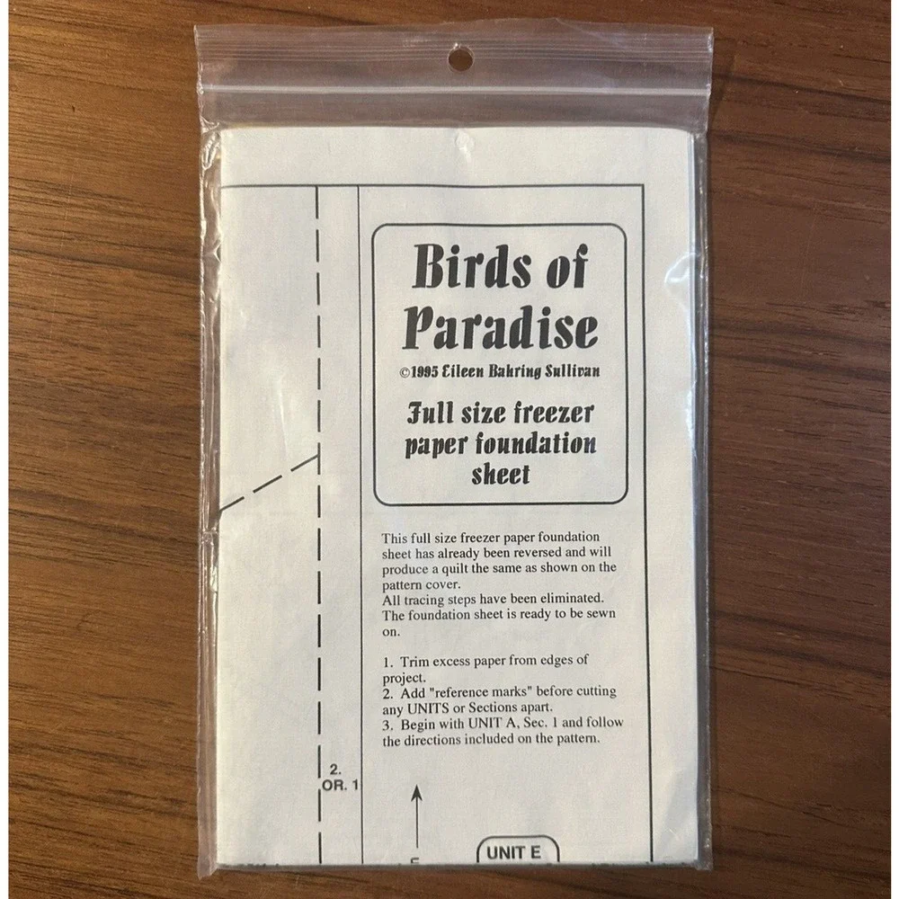 Birds Of Paradise Designer's WorkshopFreezer Paper Foundation